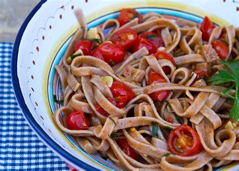 Homemade Farro Fettuccine With Guanciale & Cherry Tomatoes | Italian ...