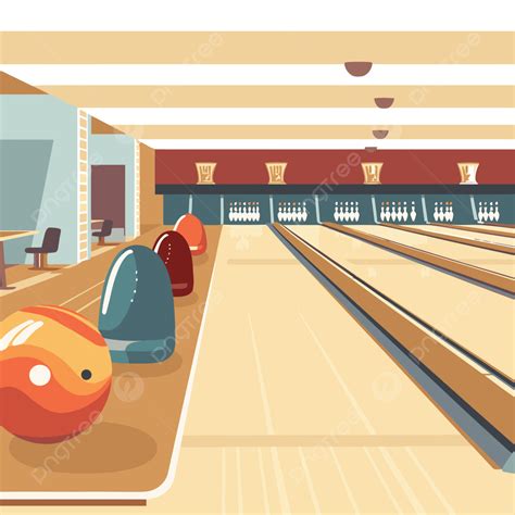 Bowling Alley, Sticker Clipart Bowling Alley Vector Illustration Cartoon, Sticker, Clipart PNG ...