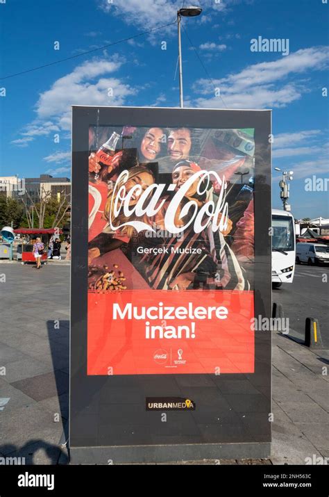 Coca-Cola bus stop billboard advert in Istanbul Turkey Stock Photo - Alamy