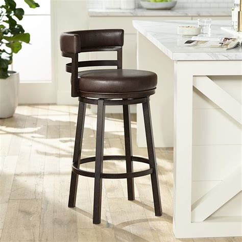 leather swivel bar stools