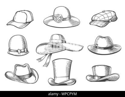 Doodle bowler hat on a white background vector illustration Stock ...