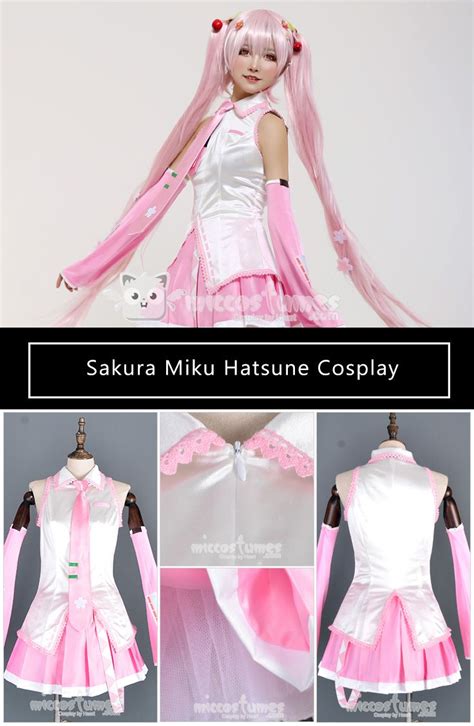 Sakura Miku Hatsune Cosplay Costume with Sakura Hair Pins Made by ...