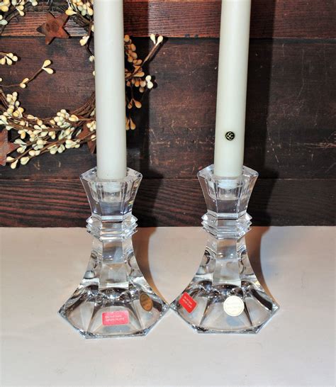 Vintage Lead Crystal Candlesticks, Pair of Candle Holders, Bleikristall 24% Lead Crystal, Home ...