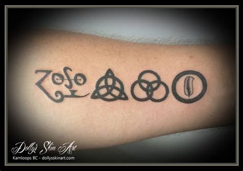 Dan got the symbols from his favorite album Led Zeppelin IV - Dolly's Skin Art Tattoo Kamloops BC