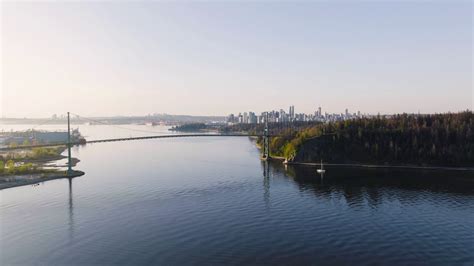 Aerial View Of Lions Gate Bridge Stanley Stock Footage SBV-347772884 ...