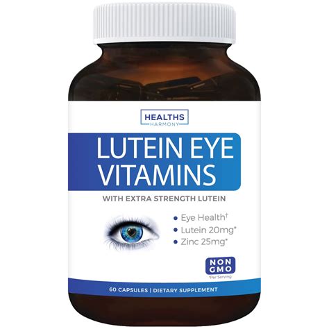 Lutein Eye Vitamins (NON-GMO) Vision Support Supplement for Dry Eyes & Vision Health Care ...