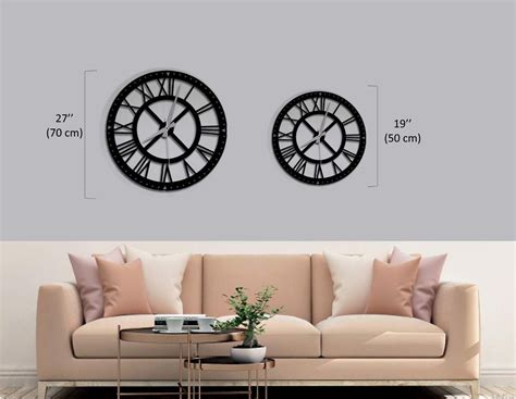 Roman Numerals Metal Large Wall Clock Modern Clock Oversized - Etsy