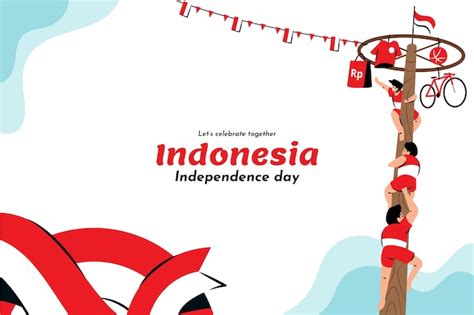 Free Vector | Hand drawn indonesia independence day background with people playing games