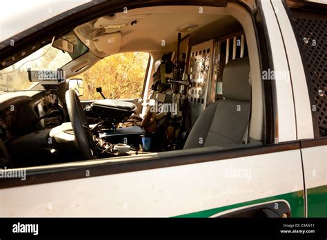 U.S. Border patrol vehicles interior. border ,issues,in, Arizona Stock ...