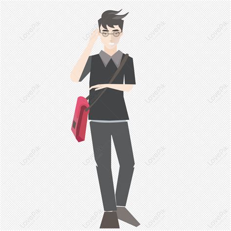 Glasses Backpack, Young Man, Man Student, Man Vector, Cartoon Man PNG ...