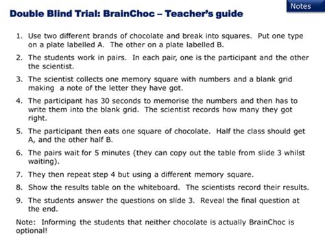 Double-blind trial worksheet | Teaching Resources