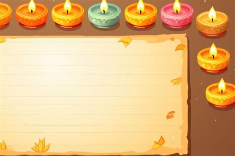 Premium AI Image | Lined paper for writing cute Diwali theme Generative AI