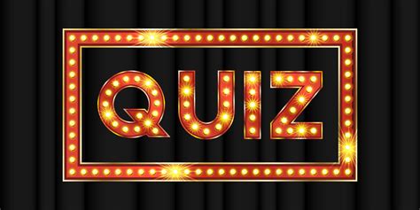 3d red quiz game text for contest show. Golden title typeface for trivia banner template ...