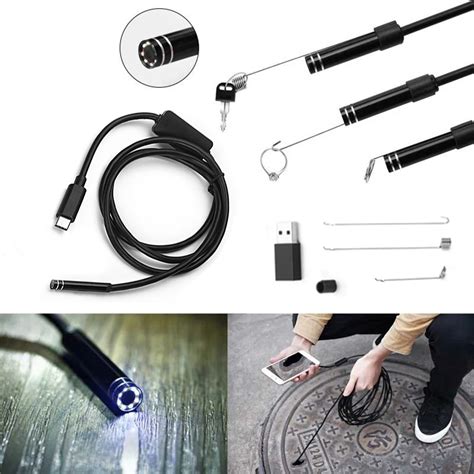 Android Endoscope USB Camera Type C USB Endoscopio Snake Borescope ...