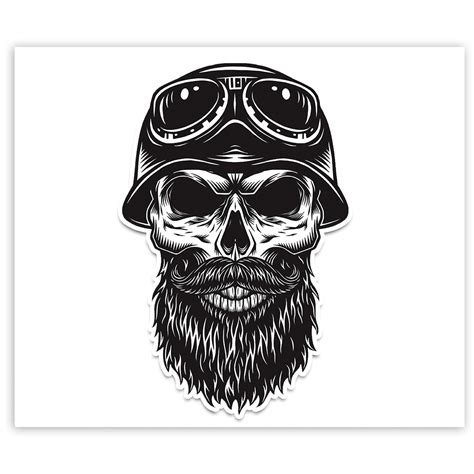 1 X Vinyl Sticker Biker Skull Motorcycle Man Decals for Bumper - Etsy