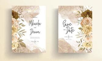 Beautiful autumn flower wedding invitation card 3405458 Vector Art at Vecteezy