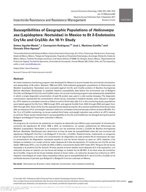 (PDF) Susceptibilities of Geographic Populations of Helicoverpa zea ...