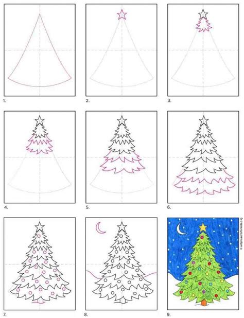 How to Draw an Easy Christmas Tree · Art Projects for Kids