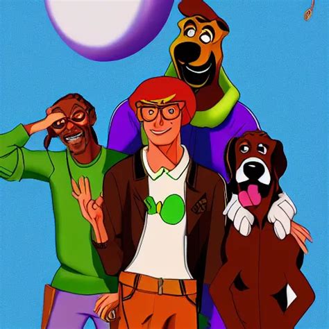 Scooby Doo hanging out with Snoop dogg, digital art, | Stable Diffusion