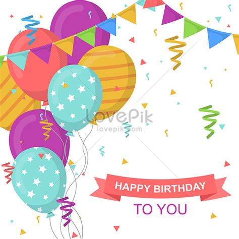 Happy birthday celebration party with balloon vector illustration image_picture free download ...