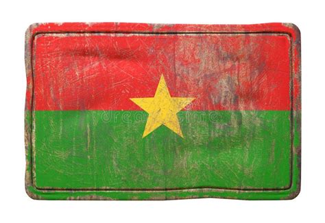 Old Burkina Faso flag stock illustration. Illustration of metallic - 107444118