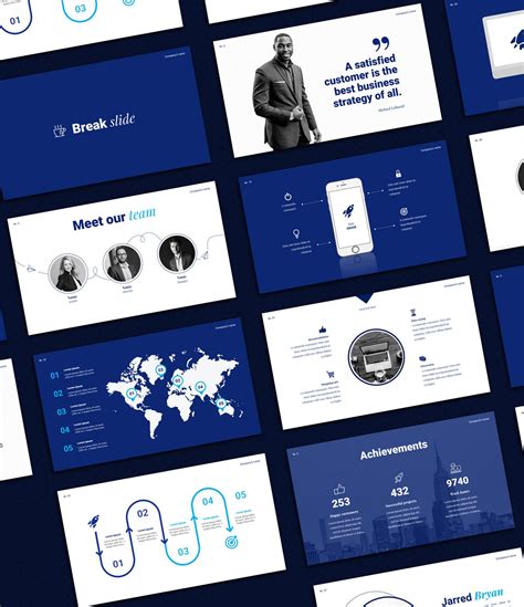 PowerPoint Presentation Template Dark Blue IT design | Powerpoint presentation design ...