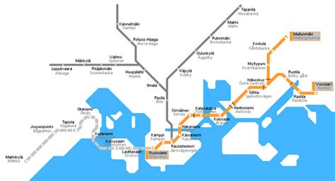 Detailed metro map of Helsinki city. Helsinki city detailed metro map ...