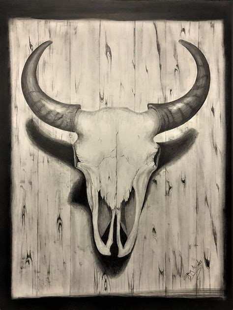 Bison Skull Drawing by Gregory Lee - Fine Art America