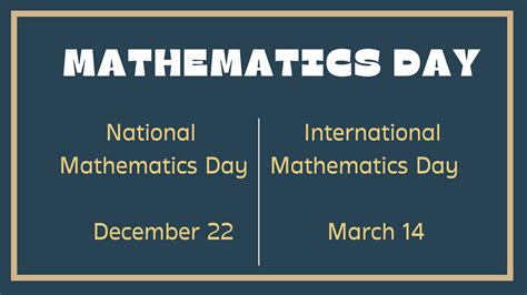 Mathematics Day | National & International Mathematics Day