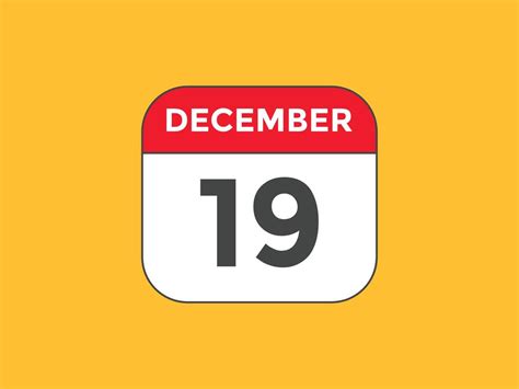 december 19 calendar reminder. 19th december daily calendar icon template. Calendar 19th ...