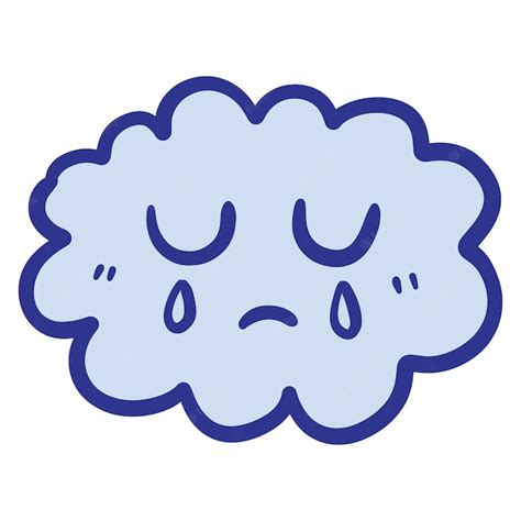 Premium Vector | Hand drawn funny sad cloud running cartoon illustration isolated on white