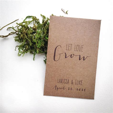 Rustic Personalized Seed Packet Wedding Favors, Let Love Grow Mini ...