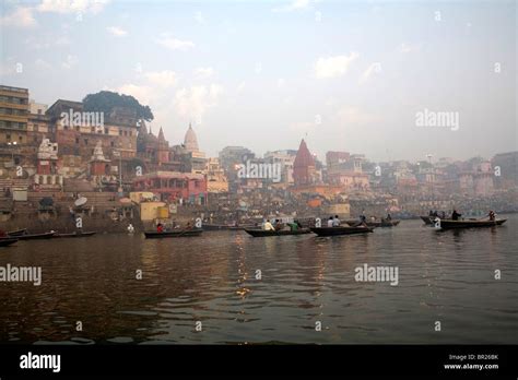 The River Ganges at early morning, Varanasi, Bihar, India Stock Photo ...