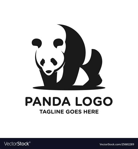 Black panda logo Royalty Free Vector Image - VectorStock