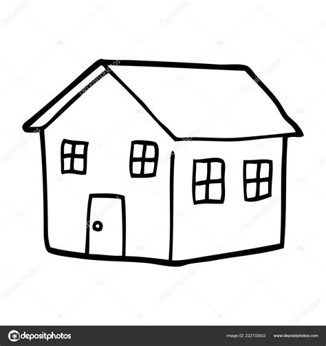 Line Drawing Cartoon Traditional House Stock Vector Image by ©lineartestpilot #222133922