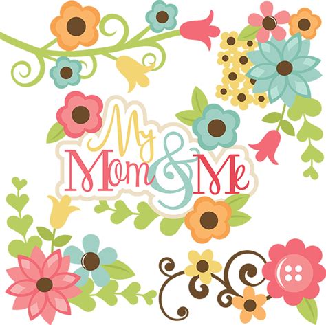 My Mom & Me SVG files for scrapbooking mom and daughter svg files flower svg cut files