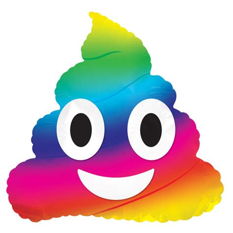 Rainbow Poop Emoticon Air-Filled Stick Balloon – CTI Balloons