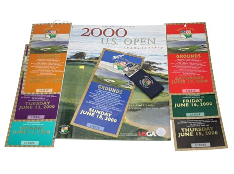 Lot Detail - 2000 US Open Pebble Beach Lot: Unused Full Set of Tickets, Program, and Key Chain