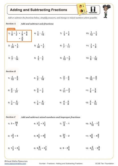 Fractions Grade 8 Worksheets