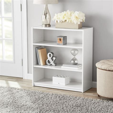 Mainstays 31" 3-Shelf Standard Bookcase, White - Walmart.com - Walmart.com