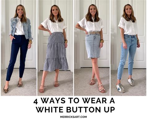 White Button Up Shirt Outfits (4 Ways to Wear It) - Merrick's Art