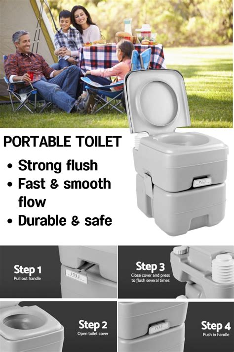 20L Portable Outdoor Camping Toilet Camp Camper Seat Porta Potty with ...