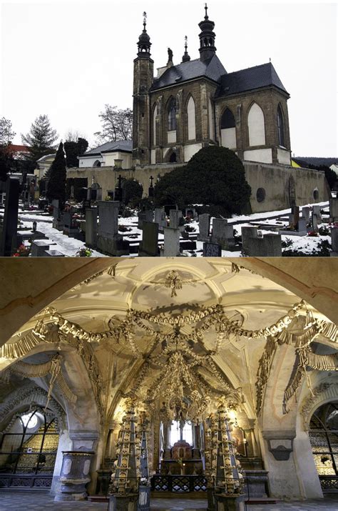 The Church of Bones - The Sedlec Ossuary in the Czech Republic contains 40-70,000 human ...