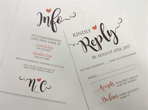 Custom wedding invitation inserts designed and printed by Rengel Printing Company. | Wedding ...