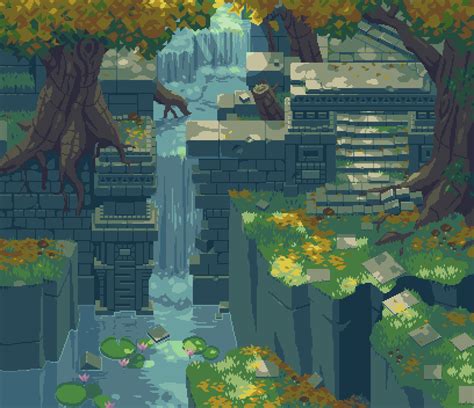 Fantasy Forest Pixel Art Tileset By Aamatniekss Pixel Art Landscape | Images and Photos finder