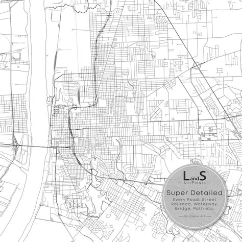 Baton Rouge Map Print Louisiana Map Art Poster City Street - Etsy