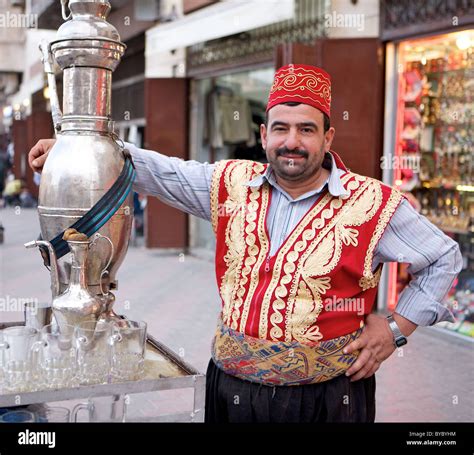 Portrait of traditional street tea seller, Aleppo, Syria Stock Photo ...