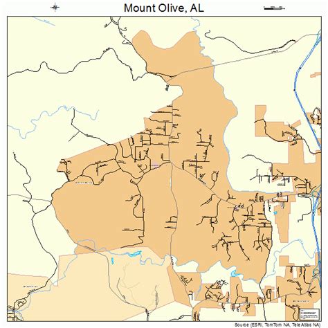 Mount Olive Alabama Street Map 0152344