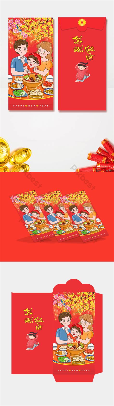 The Design Of Red Envelopes And Red Is Very Beautiful | CDR Free ...