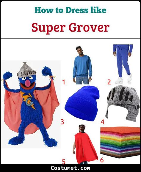 Super Grover Costume from Sesame Street for Halloween